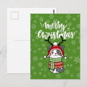 Postal Navidades de gatos ricas repartiendo estufas en Ga