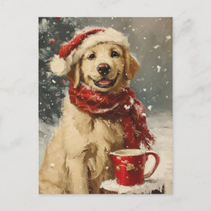 Postal Navidades de Golden Retriever