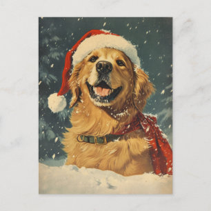 Postal Navidades de Golden Retriever