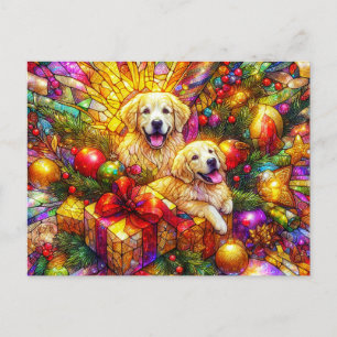 Postal NAVIDADES DE GOLDEN RETRIEVER ~ Postcard ~