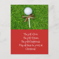 Navidades de golf con pelota de golf y tee con cin