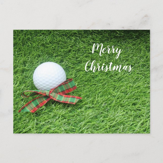 Postal Navidades de golf de vacaciones con bolas de golf  (Anverso)