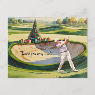 Postal Navidades de golf temáticos para golfistas