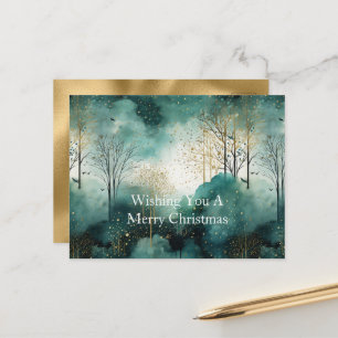 Postal Navidades de Green Gold Trees