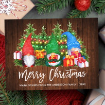 Navidades de guión de pincel Luces de madera gnomo