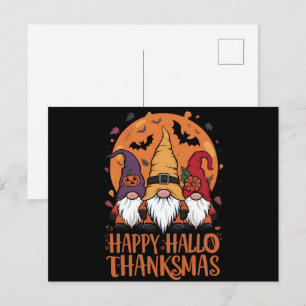 Postal Navidades de Halloween Feliz HalloGraciasMas Gnome