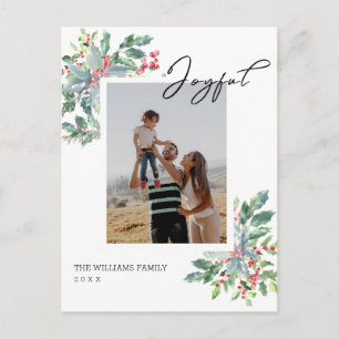 Postal Navidades de Hand Lettered Joyful Personalizado Ph
