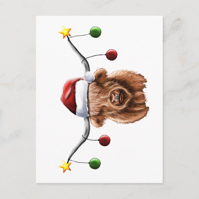 Postal Navidades de Have a Merry Hielan Coo (Anverso)