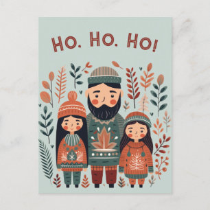 Postal Navidades de Higge Familia Escandinava Acogedora