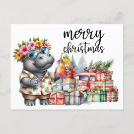 Postal Navidades de Hippo para amantes de los animales