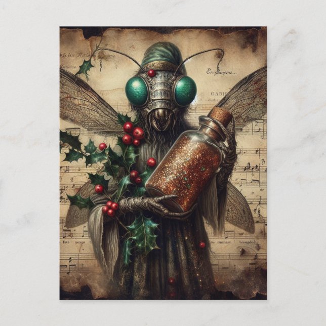 Postal Navidades de insectos (Anverso)