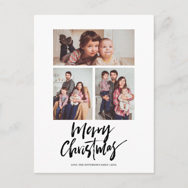 Postal Navidades de invierno 3 vacaciones de Collage de f (Anverso)