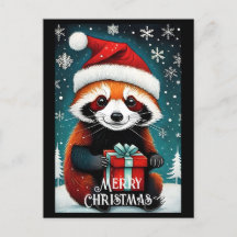 Navidades de invierno de Cute Santa Red Panda Snow