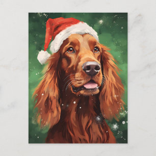 Postal Navidades de Irish Setter pinchan obras de arte