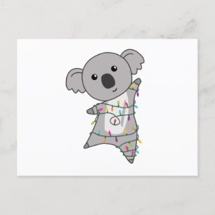 Postal Navidades de Koala Nieve Animales De Invierno Koal