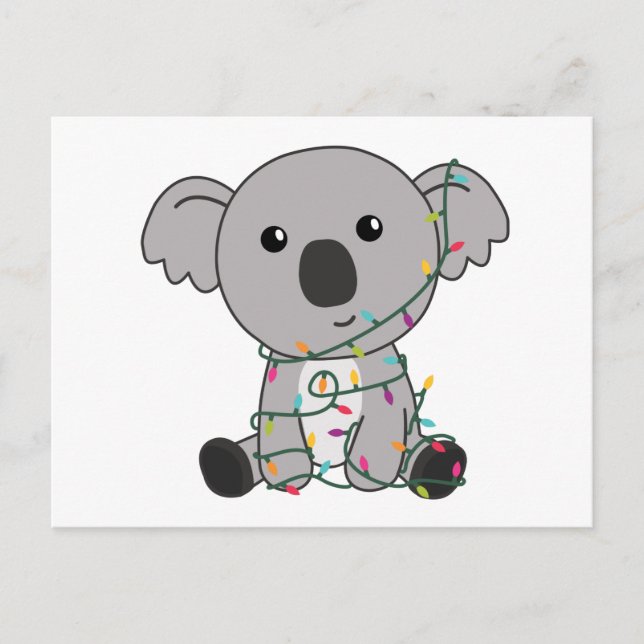 Postal Navidades de Koala Nieve Animales De Invierno Koal (Anverso)
