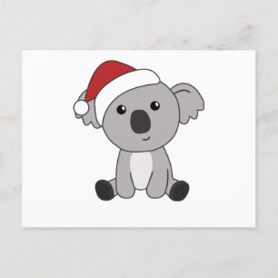 Postal Navidades de Koala Nieve Animales De Invierno Koal