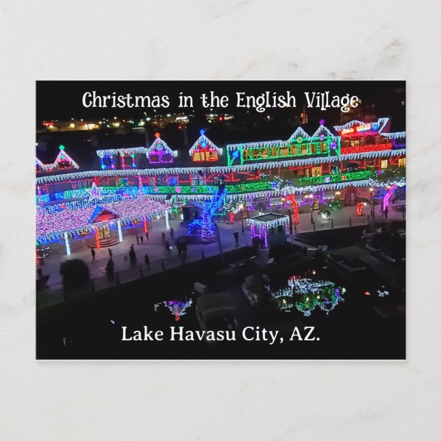 Postal Navidades de la aldea inglesa (Anverso)