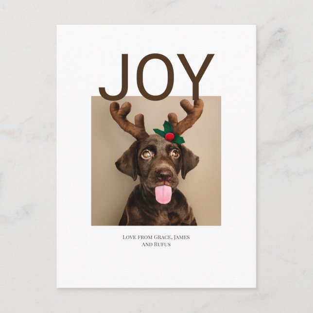 Postal Navidades de la alegría Foto (postal de vuelta) (Anverso)