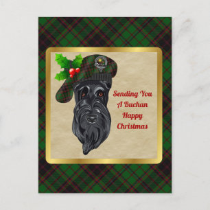 Postal Navidades de la Badge del Clan Buchan y Tartan