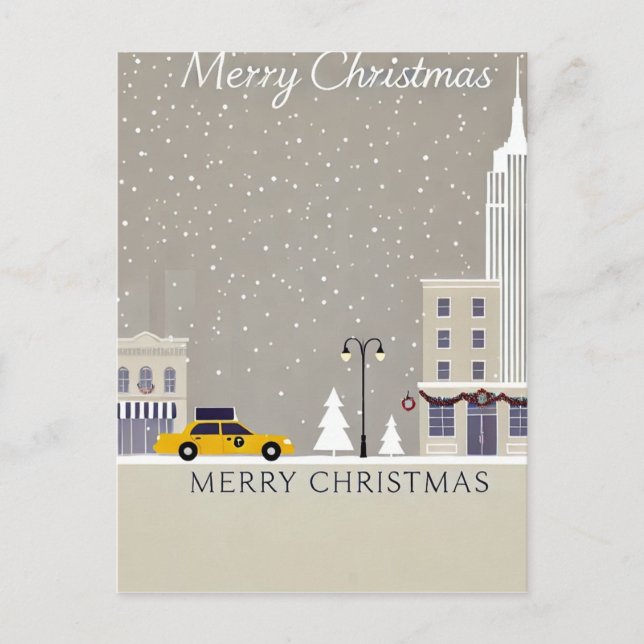 Postal Navidades de la ciudad de Nueva York | Estatua icó (Anverso)