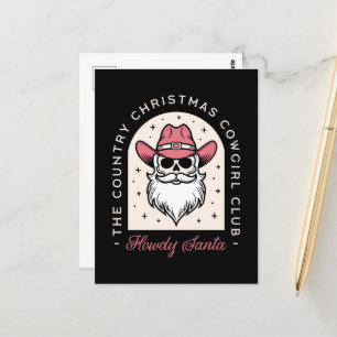 Postal Navidades de la discoteca Howdy Santa Country Cowg