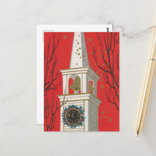Postal navidades de la iglesia retro vintage festivo