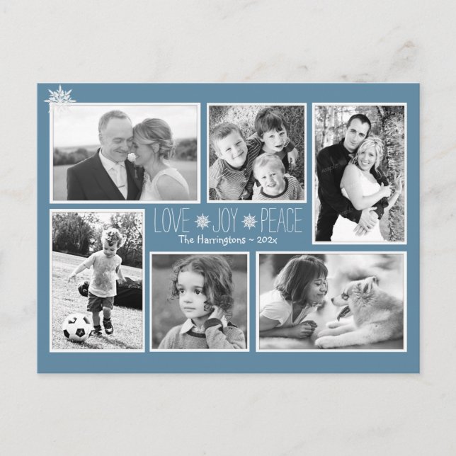 Postal Navidades de la paz de la alegría del amor multico (Anverso)