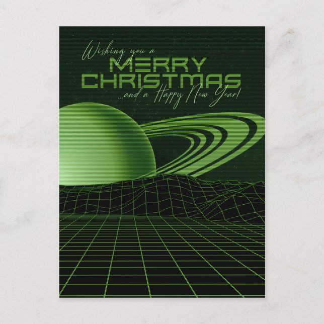 Postal Navidades de la retroonda verde (Anverso)