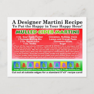 Postal Navidades de la sidra Mulled Martini Postcard