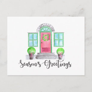 Postal Navidades de la temporada de saludos en casa