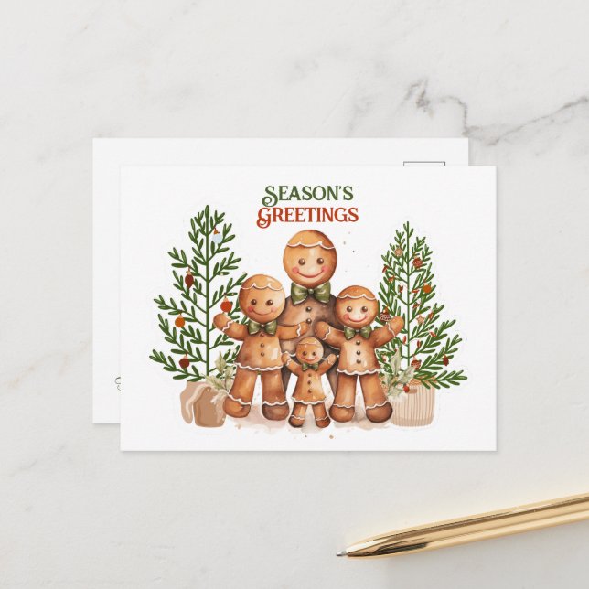 Postal Navidades de la temporada de saludos familia Ginge (Anverso/Reverso In Situ)
