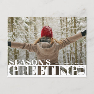 Postal Navidades de la temporada moderna de fotos saludan