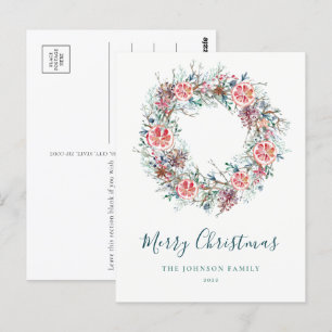 Postal Navidades de la verde del invierno con elegancia p