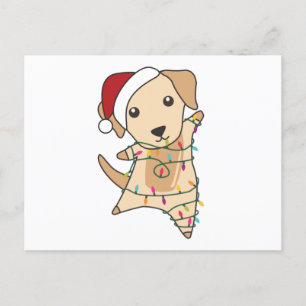 Postal Navidades de Labrador Niegan a los perros de invie