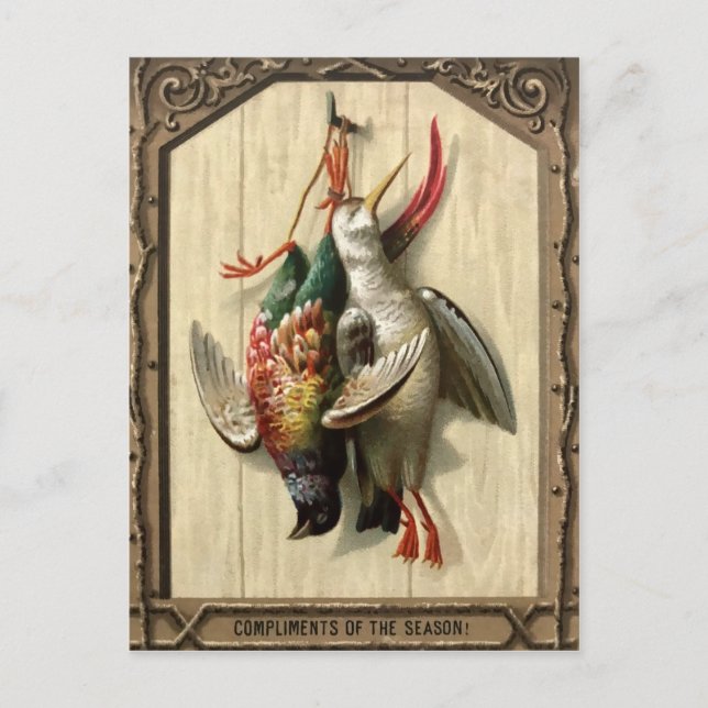 Postal Navidades de las Aves Muertas de Victoria (Anverso)