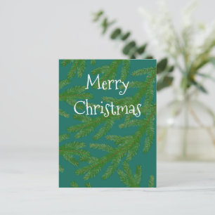 Postal Navidades de las ramas de árbol verde festivo