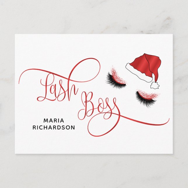 Postal Navidades de Lash Boss Santa Lash (Anverso)