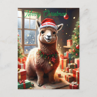 Postal Navidades de Llama Feliz, Postcarta de Navidades
