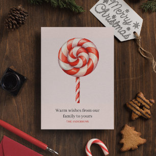 Postal Navidades de Lolipop Candy Merry Christmas