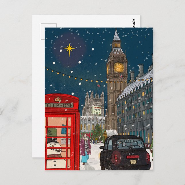 Postal Navidades de Londres inspirados en el Cityscape Re (Anverso / Reverso)