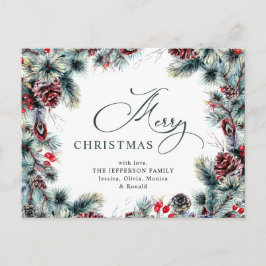 Postal Navidades De Los Cones De Pino Vieron Un Saludo De