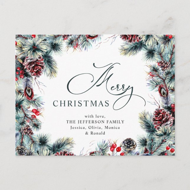 Postal Navidades De Los Cones De Pino Vieron Un Saludo De (Anverso)