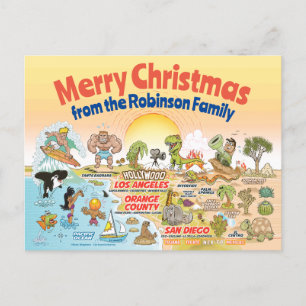 Postal Navidades de los Personalizados SoCal Sunset