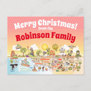 Postal Navidades de los Personalizados SoCal Sunset