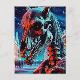 Postal Navidades de Mari Lwyd Skeleton