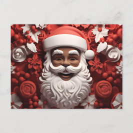 Postal Navidades de Melanin en Santa Claus negro de Áfric