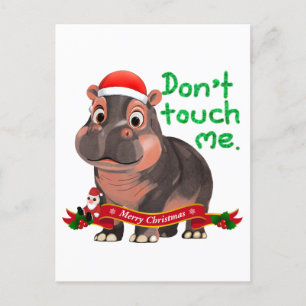Postal Navidades de Moo Deng Hippo