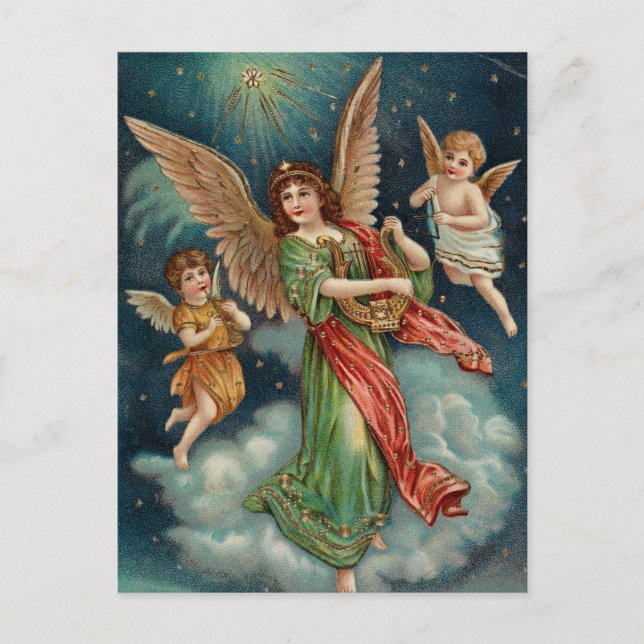 Postal Navidades de Noruega 1913 (Anverso)