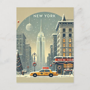 Postal Navidades de Nueva York   Festividad de la Estatua